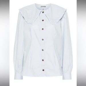 GANNI puritan-collar cotton shirt size 38 NWT